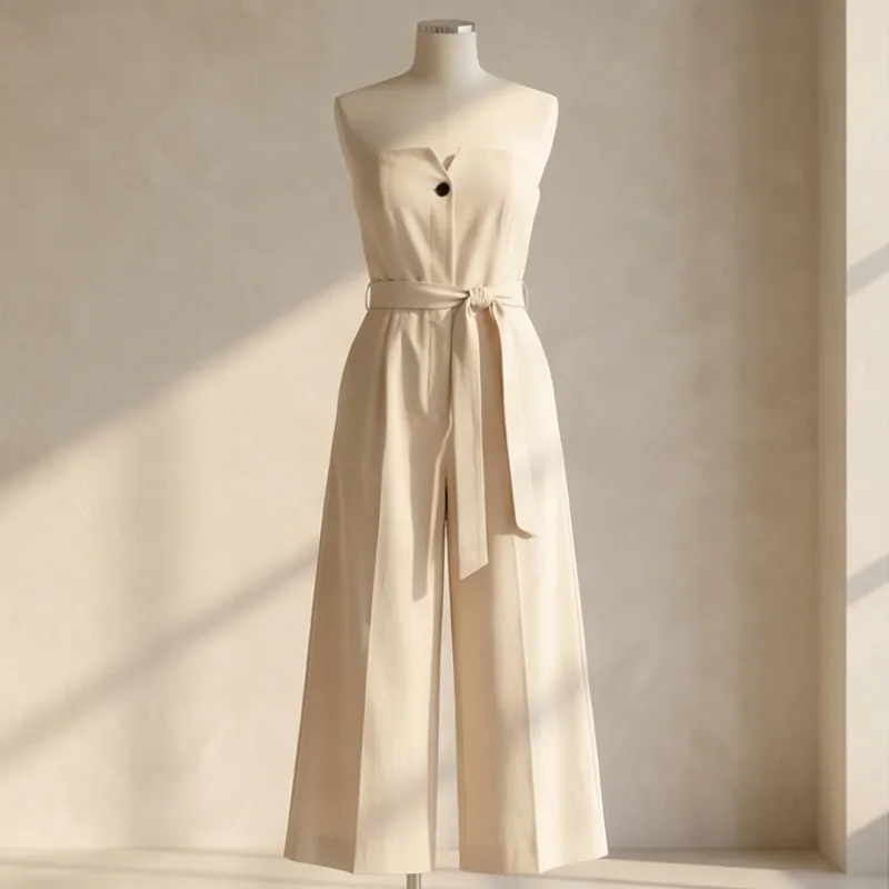 🤍 Cream Chic Jumpsuit