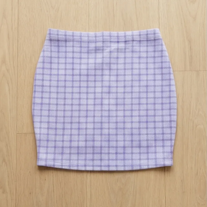 💜 FALDA CUADROS LILA