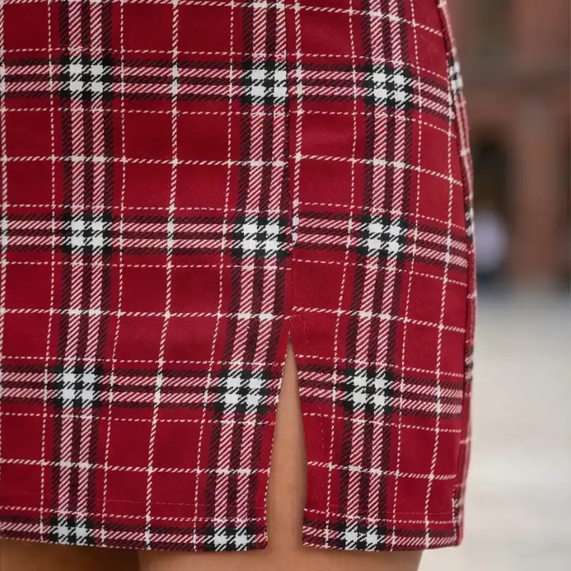 ❤️ FALDA CUADROS ROJA