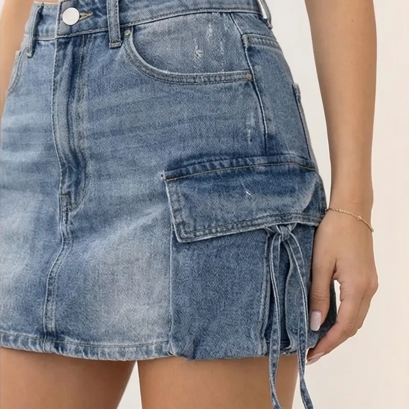 💙 FALDA JEAN CON BOLSILLO