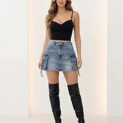💙 FALDA JEAN CON BOLSILLO