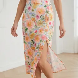 🌸 FALDA MIDI FLORES