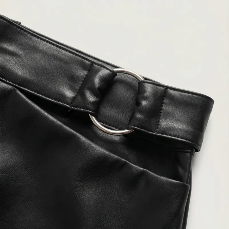 🖤 FALDA NEGRA EFECTO CUERO (H&M)