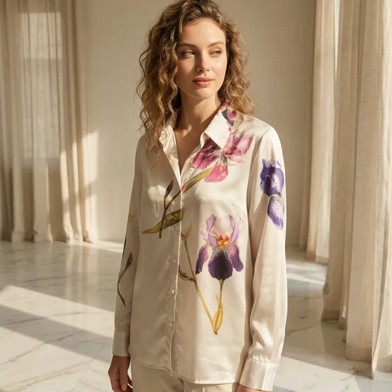 🌸 Floral Satin Blouse