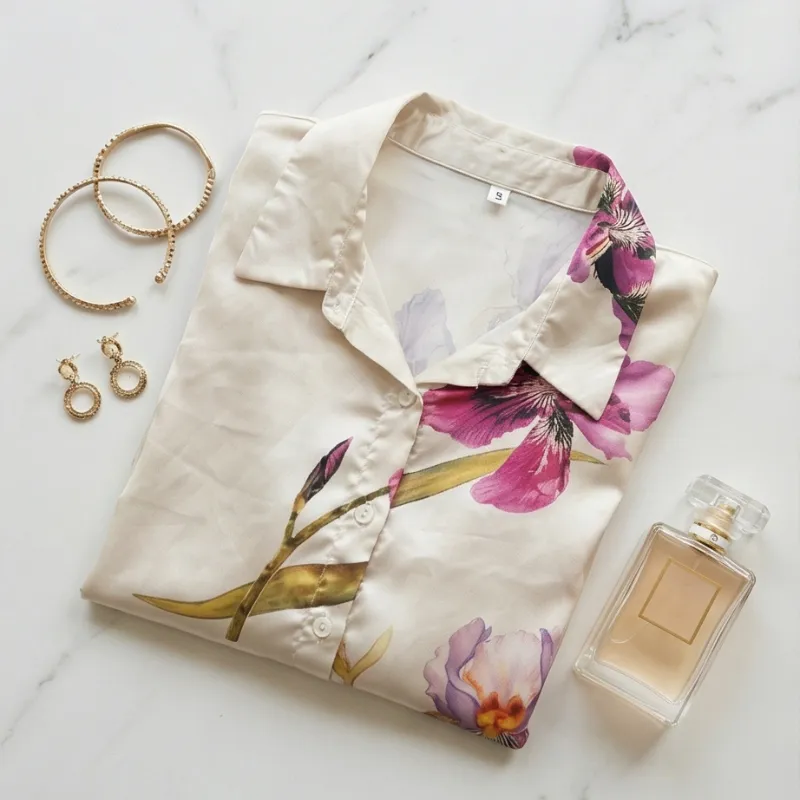 🌸 Floral Satin Blouse