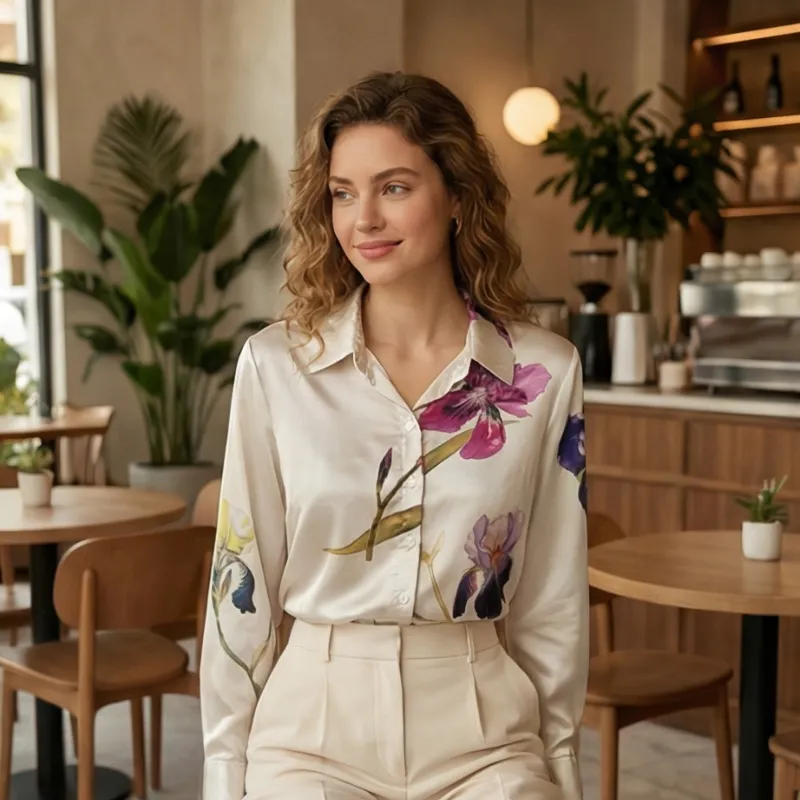 🌸 Floral Satin Blouse