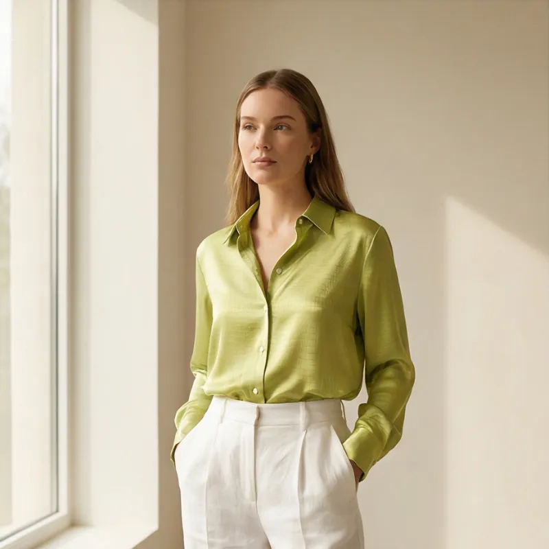 💚 Lime Button Shirt