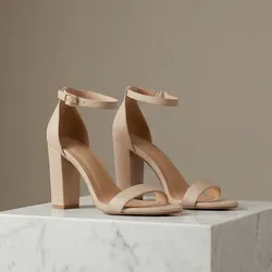 Nude Block Heels 🤎