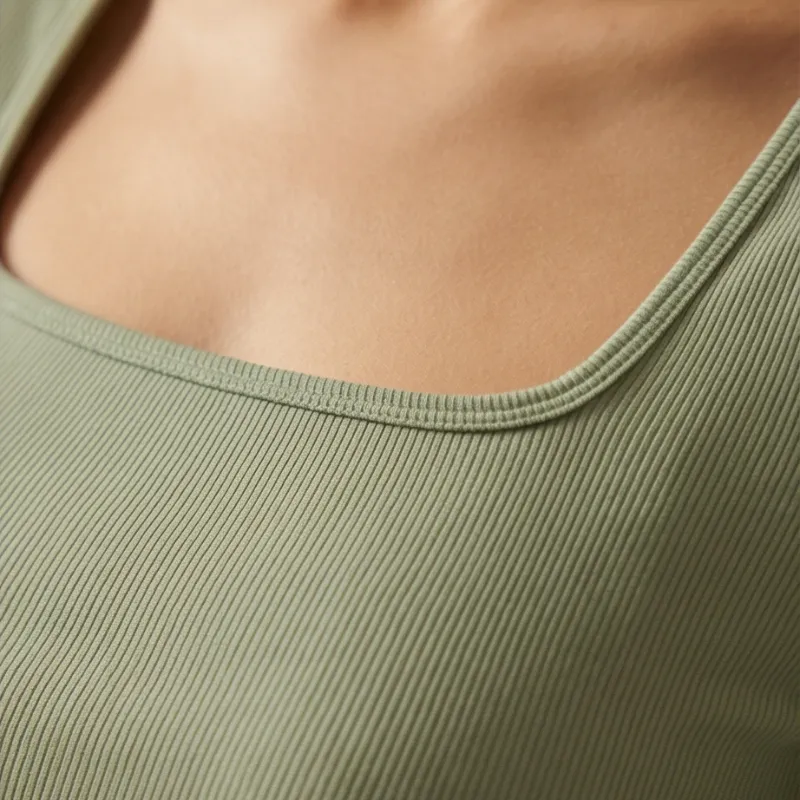 💚 Olive Square Neck Bo