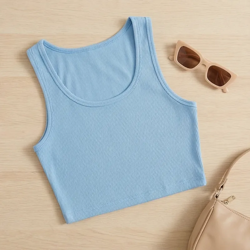 💙 Sky Blue Basic Crop