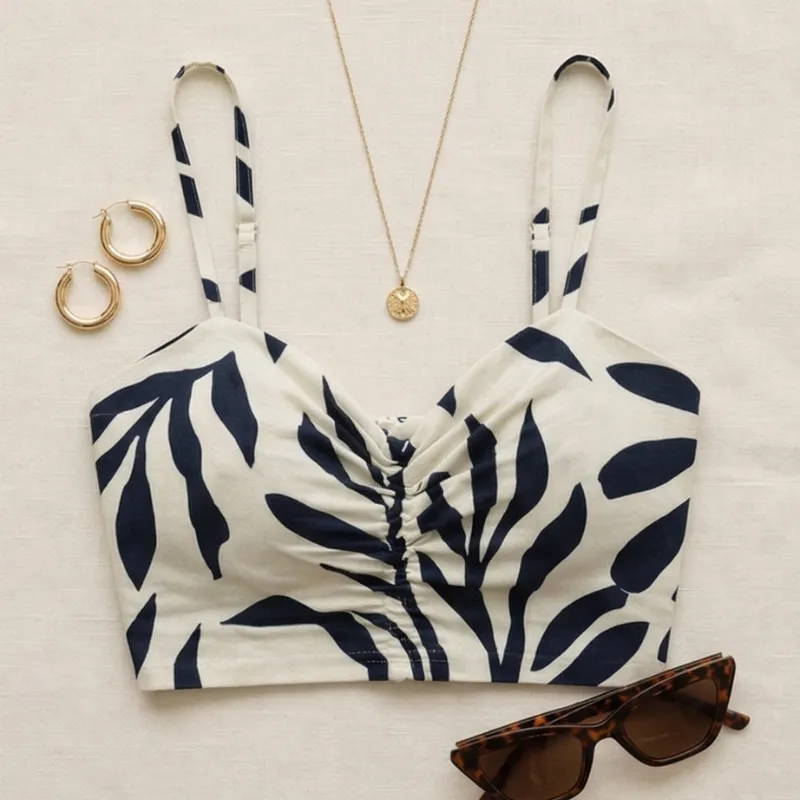 Top Animal Print Beige