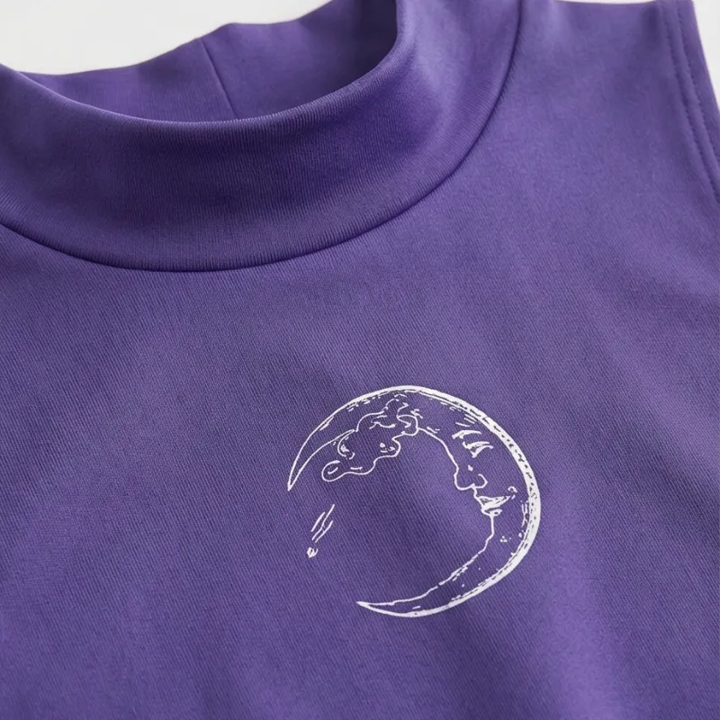 💜 Top Cuello Alto Morado