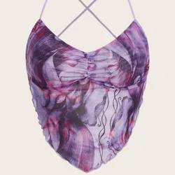 💜 Top estampado en tonos lilas