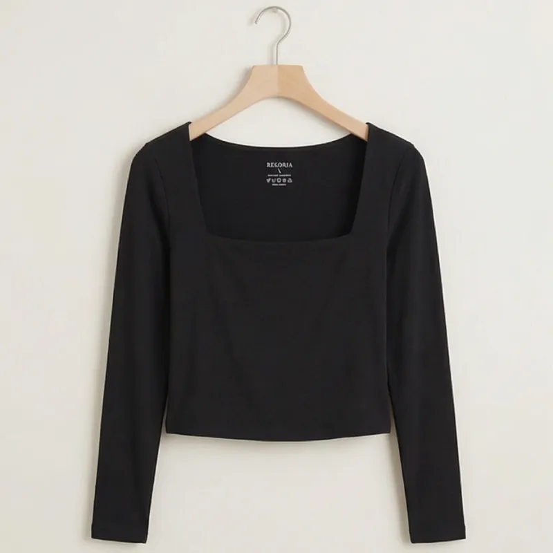 🖤 TOP NEGRO ESCOTE CUADRADO