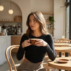 🖤 TOP NEGRO MANGA LARGA