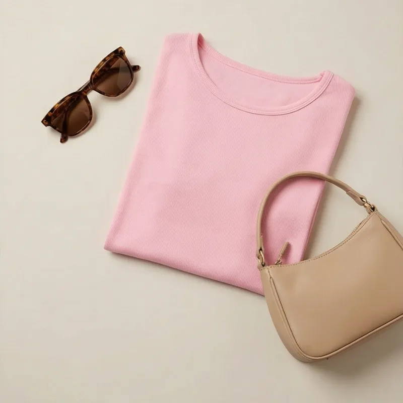 💗 TOP ROSA MANGA LARGA