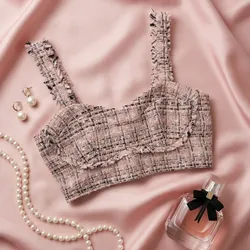 Top Tweed Rosado Chic