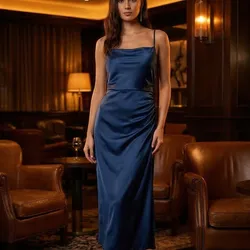💙 Vestido azul satinado