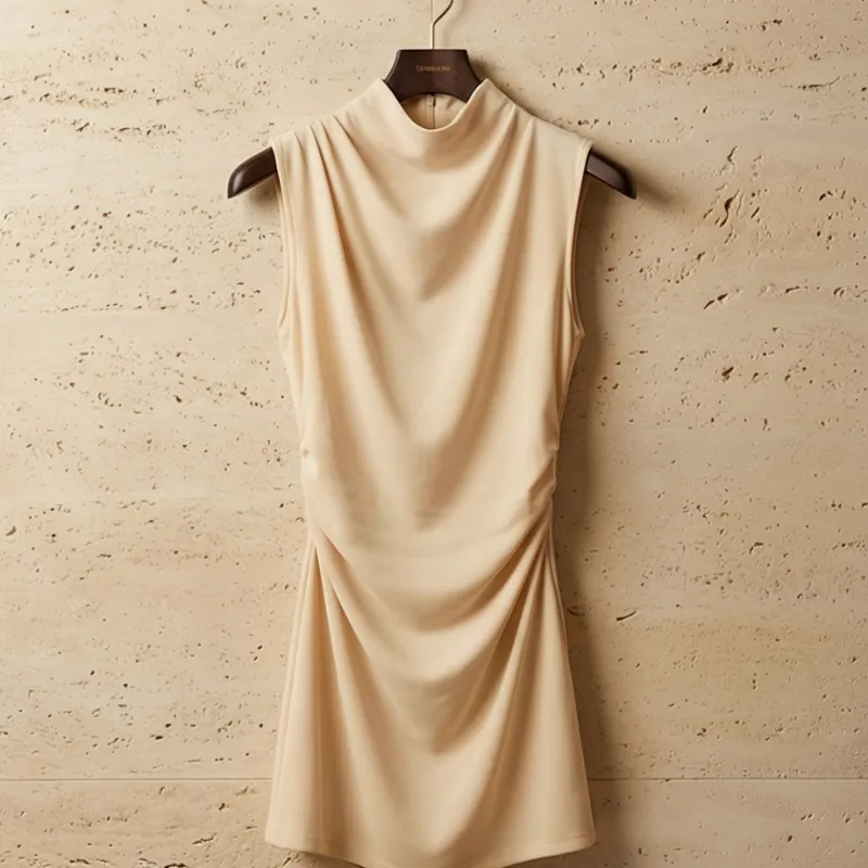 🤍 Vestido beige minimalista