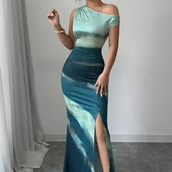 💙💚 Vestido degradado elegante