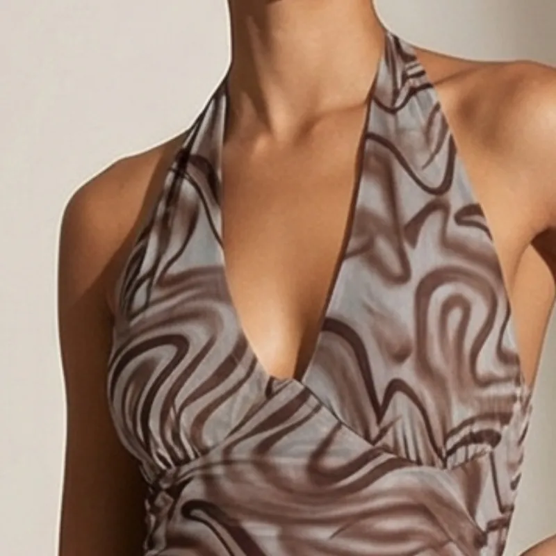 🤎 Vestido estampado elegante