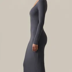 🩶 Vestido gris largo