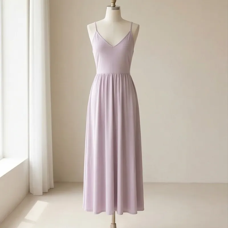 💜 Vestido lila largo elegante