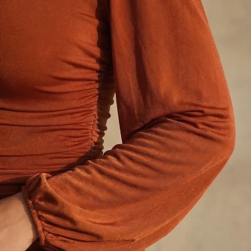 🧡 Vestido naranja una manga