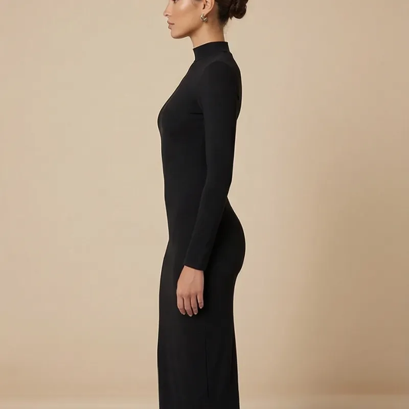 🖤 Vestido negro cuello alto