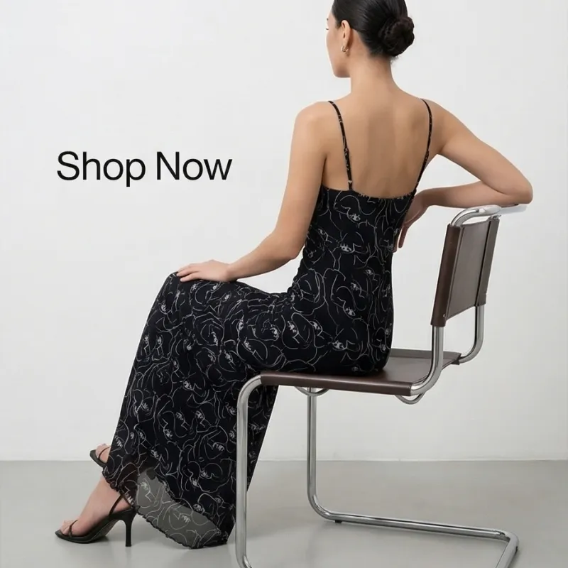 🖤 Vestido negro elegante largo