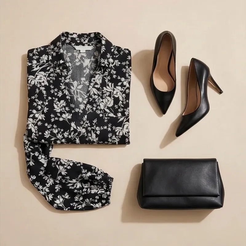 🖤 Vestido negro floral