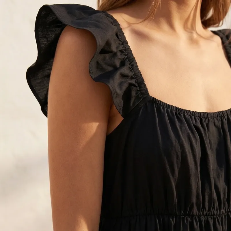 🖤 Vestido negro largo casual