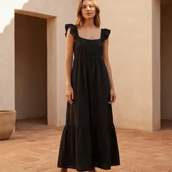 🖤 Vestido negro largo casual