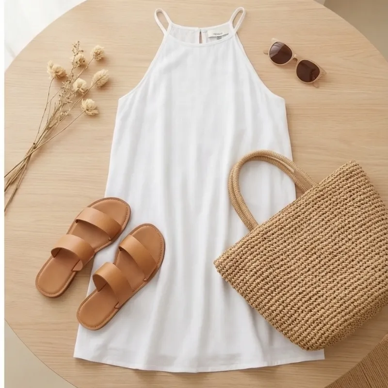 🤍 Vestido playero blanco