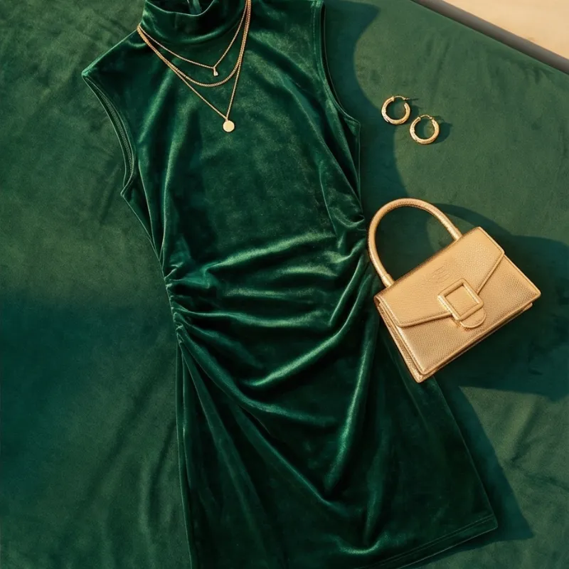 💚 Vestido terciopelo verde