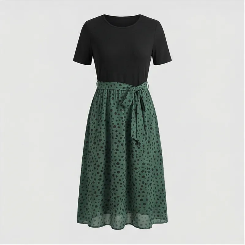 💚 Vestido verde con falda