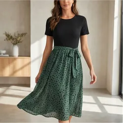 💚 Vestido verde con falda