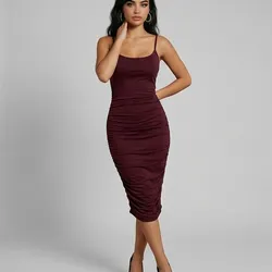🍷 Vestido vino ajustado