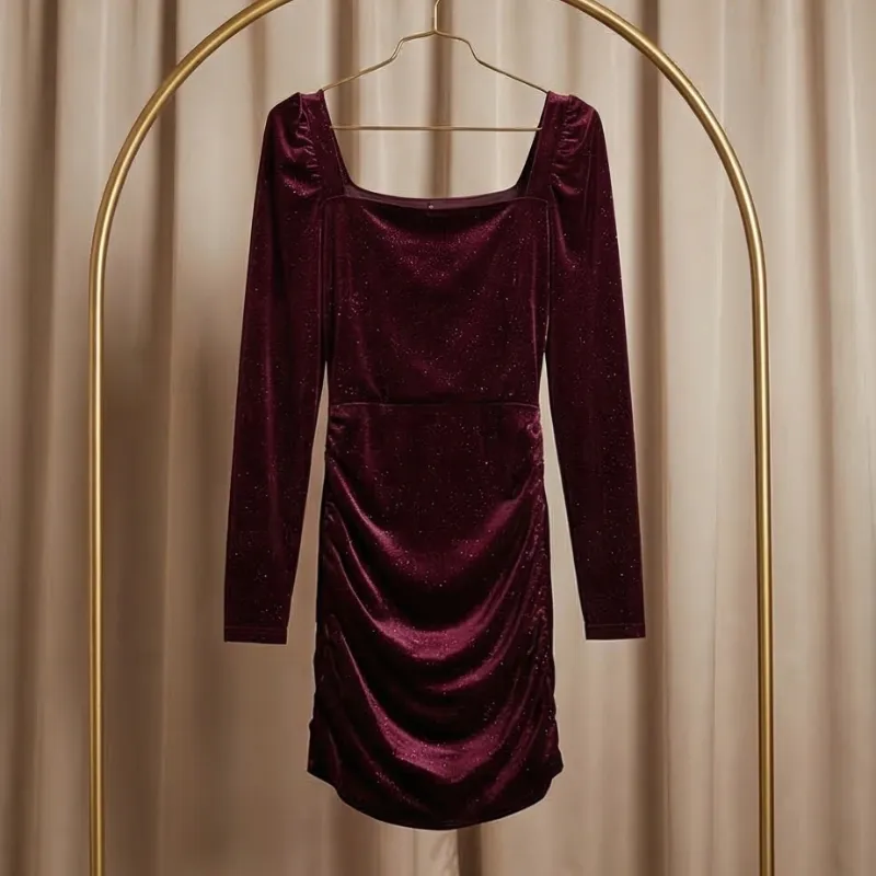 🍷 Vestido vino elegante