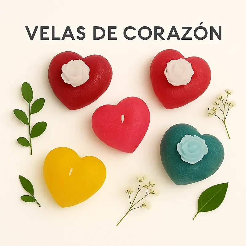 Velas formato corazón 