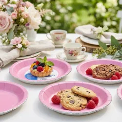 Set de platos rosa