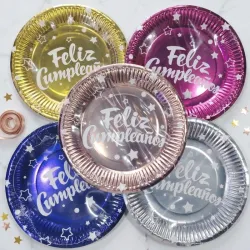Set platos 18cm Feliz cumpleaños