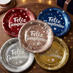 Set platos 24cm Feliz cumpleaños