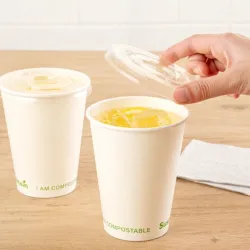 Vaso Biodegradable 10oz c/tapa