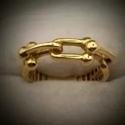 Anillo 10k Forma de Eslabón de Cadena talla 7
