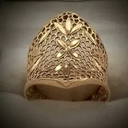 Anillo 10k Tejido Con Volumes Con Flores en Dibujos talla 8