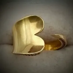 Anillo Corazón Abierto Super Exclusivo Con Circones Blancos Pequeños talla 7-3/4
