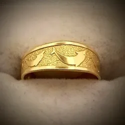 Anillo Original 14K Del Pie Abierto Con Delfínes