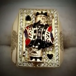 Anillo Original 14K Volumen Estilo Carta Súper exclusivo es talla 8-1/2