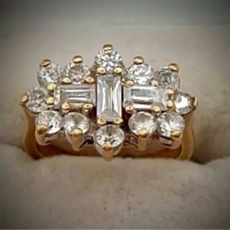 Anillo Original 375 (9k) Exclusivo Estilo Roseta Talla 7